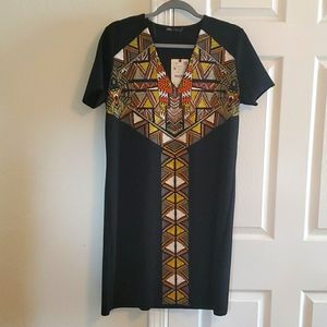 Black Tribal Shirt Dress